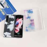 Cell Phone Cases Woman Cute Colorful Cloud Phone Case For Samsung Galaxy Z Fold 3 5G Cartoon Slim Clear Hard PC Cover For Z Fold3 Z0324