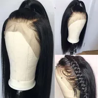 Peruvian Straight Hair Lace Frontal Human Hair Wigs 360 Lace Frontal Wig Pre Plucked With Baby Hair Natural color192B