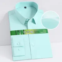 Men's Casual Shirts Men's Long Sleeve Spring Solid Color Bamboo Fiber Korean Style Non-Iron Wrinkle Free Business Dress Smart