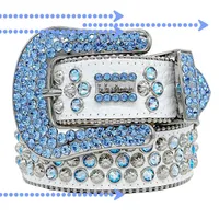 Designer Bb Simon Belts for Men Women Shiny diamond belt Black on Black Blue white multicolour with bling rhinestones as gift33121333w334422