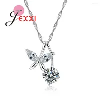 Chains 925 Sterling Silver Accessories Women Girl Fashion Jewelry Cubic Zirconia African Crystal Animal Pretty Pendant Necklace