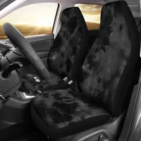 Car Seat Covers Dark Grey Grunge Tie Dye Black Pair 2 Front Cover For Protector Access