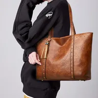 HBP Fashion Tote Bag Outdoor Handbag High Capacity PU Solid Color Women's Bag