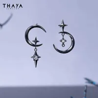 Charm Thaya Original Design Star And Moon Design Earrings 100 925 Silver Needle Studs Earring For Women Earring Crystal Jewelry Gifts Z0323