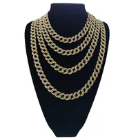 HipHop iced out Miami Cuban Link Chains Necklace For Mens Long Thick Heavy Big Bling Hip Hop Women Gold Silver Jewelry Gift2414