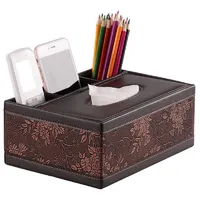 Rectangular Tissue Box Cover Fashion pattern Leather Pen Pencil Remote Control Tissue Box Cover Holder Storage Container234h