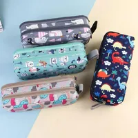Pencil Bags Cute Cartoon Printing Pen Case Canvas Kawaii Korean Student Bag Zipper Animal Storage Printed Fashion Organizati L5I2