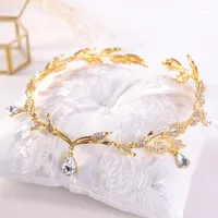 Hair Clips Fashion Silver Color Rose Gold Crowns Crystal Rhinestone Leaves Women Tiara Jewelry Luxury Bridal Diadem Wedding Hairbands