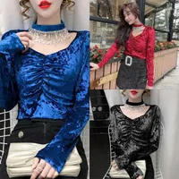 Women's Blouses Chic Lace Hollow Out Velvet Shirts French Style Elegant Sexy Women Blouse Button Femme Blusas