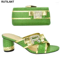 Dress Shoes Latest Design For Wedding Women Italian And Bag Set Decorated With Rhinestone Luxery