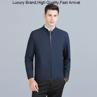 Men's Jackets 2023 Men's In The Spring And Autumn Business Casual Collar Zipper Solid Color Slim Jacket Coat