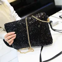 Fashion Ladies Glitter Sequins Handbag Messenger Bag Sparkling Party Evening Envelope Clutch Bag Wallet Tote Purse Shoulder Bag MM288c