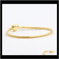 Charm Bracelets Jewelry Drop Delivery 2021 Whole- Love Cz Diamond For Pandora 925 Sterling Sier Plated 18K Gold Heart Shaped S234J