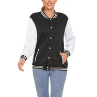 Men's Jackets Womens Baseball Varsity Jacket Fleece Button Down Shirts Tops Long Sleeve Sweatshirt Party Casual Blouses