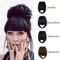Clip in Hair Bangs 100% Human Hair For Women Natural Straight Front Neat Fringe Hair Piece250e