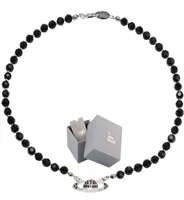 Saturn Black Crystal Single Layer Full Diamond Necklace Punk Dark Style Collarbone Chain Can Be Worn by Men and Women with box2752486