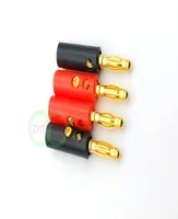 100pcs High quality 4mm Banana Plug Gold Plated Red Black Lenth 40mm7247091