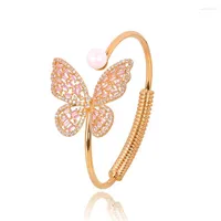 Bangle Ins Luxury Crystal Butterfly Adjustable Bangles&bracelets For Women Fashion Brand Jewelry Zirconia Insect Bracelets