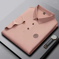 Men's Polos Light Luxury Premium Ice Silk Smooth Breathable POLO Shirt Men's Short Sleeve T-shirt Summer Fashion Brand Embroidery