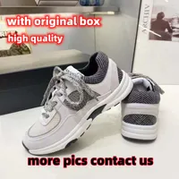 Designer Casual Shoes High Quality Fashion For Woman Black White Shoes Flat Heel Dress Dance Flippers Walking Vintage Suede Leather Trainers With Box