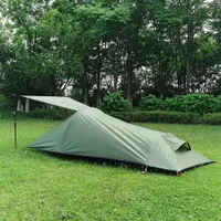 Tents and Shelters Ultralight Outdoor Camping Tent 1 Person Camping Tent Water Resistant Tent Aviation Aluminum Support Portable Sleeping Bag Tent 230324