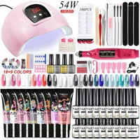 Nail Art Kits Set Kit Poly Acrylic Gel Polishes For Extension With UV LED Lamp Drying Electric Drill Manicure
