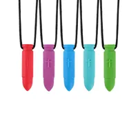 Cross Bullet Pendant Necklace Silicone Chewable Teethers Bite Chewing Necklace for Boys Girls Chew Tools Autism ADHD3700992