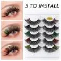 False Eyelashes Echo-beauty 3D Charming Mink Mixed Colors Curly Lashes Extension Natural Eyelash For Make-up 2023