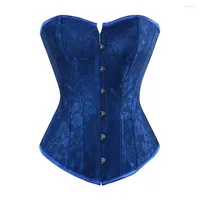 Bustiers & Corsets Sexy Floral Brocade Overbust Corset Waist Trainer Bustier Lingerie Vintage Jacquard Corselet Top Mujer