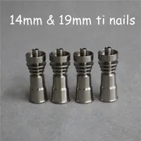 Titanium Domeless Nail GR2 14mm 19mm Joint Tools Male Female Carb Cap Dabber Grade 2 Ti Nails201R