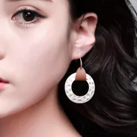 Dangle Earrings Round Hollow Circle Pendant Charm Retro Earring For Women Charming Drop Vintage Jewelry