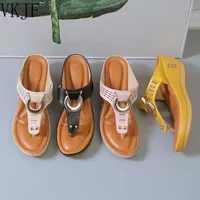 Dress Shoes VKJF 2023 Women Summer Sandals Open Toe Beach Flip Flops Wedges Comfortable Slippers Cute Plu Size 35-43