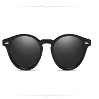 Retro Rivet Round Sunglasses Men Polarized UV400 Lens Shades Lunette Male Black Plastic Vintage Sun Glasses For Men Brand171V