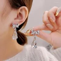 Stud Earrings South Korea Dongdaemun Bowknot Fashion Pearl Women's Silver Needle High Quality Simple Love Wholesale