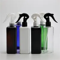 Storage Bottles 300ml X 20 Empty Square Plastic Bottle With Trigger Sprayer Water Pump Used For Flowers Makeup Mist Spray Beauty Salon Tool