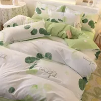 Bedding Sets Home Leafs Polyester Set 3 4Pcs Twin Double Full Queen Duvet Cover Flat Bed Sheet Pillowcase Linen Bedroom Bedclothes