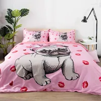 Bedding Sets Cartoon Dog Pattern Boy Girl Adult Child Lovely Cute Bedclothes Duvet Cover Quilt Pillow Cases Home Textiles