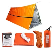 Tents And Shelters 2 Person Emergency Shelter Survival Bivy Tube Tent Kit Thermal Blanket SOS Sleeping Bag Waterproof Equipment