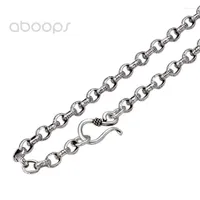 Chains Vintage 925 Sterling Silver Rolo Link Chain Necklace Engraved Om Mani Padme Hum For Men Boys 5mm 20-26Inches