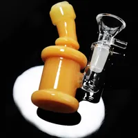4 Inch Mini Glass Bong Water Pipes with Hookah Colorful Green Blue Clear 14mm Female Hand Beaker Recycler Dab Rig Bongs