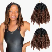 Spring Twist Synthetic Crochet Braid Hair 12 8 Inch Ombre Short Afro Passion Spring Twists Hair