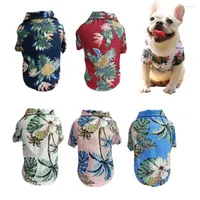 Dog Apparel Summer Clothes Cool Beach Hawaiian Style Cat Shirt Short Sleeve Coconut Tree Printing 2023 Fashion Gift For Pet