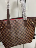 Luxury Handväskor Designers Kvinnor Real Leather Shopping Bag Clutch Purse Shopper Väskor Kreditkortshållare Mynt Purses med plånbokskulderblomma Checkers Grid Väskor