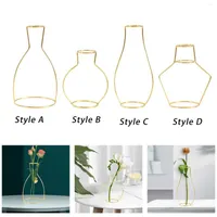 Vases Metal Wire Vase Decor Simple Creative European Style Ornaments Frame For Cafe Gift Cabinet Holidays Living Room