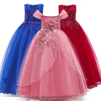Girl's Dresses 4-14 Years Kids Bridesmaid Dress For Girls Long Lace Prom Gowns Flower Girl Party Wedding Children Evening Clothing Y2303