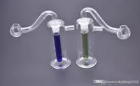 8cm Blue Green Cheap 10mm mini glass oil rig bong water glass bong with colorful 10mm glass downstem oil bowl for smoking4399708
