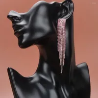 Dangle Earrings BLIJERY Modern Women's 2023 Colourful Rhinestones Long Drop Earring Bridal Christmas Accessories Gift Jewellry