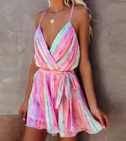 Casual Dresses Women039S Slip Sleeveless Fashion Summer Sexy Boho Suspender Fold Gradient Backless Dress Beach Sun DressesCasua3889352