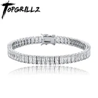 TOPGRILLZ 2020 New Baguette 8mm Tennis Chain Bracelet Iced Out Cubic Zirconia Hip Hop High Quality Fashion Charm Jewelry Gift X050342A
