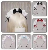 Japanese Style Ruffled Lace Bowknot Hair Hoop Girls Sweet Cute Lolita Cosplay Headband Maid Costume Clothing Hair Accessories8340448